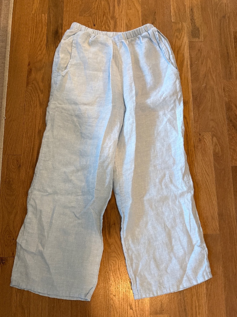 Flax Linen Pants Light Blue Size P